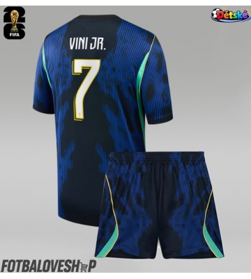 Brazílie Vinicius Junior #7 Dětské Venkovní Dres MS 2026 Krátký Rukáv (+ trenýrky)